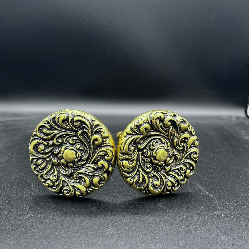 Vintage set of brass heavy curtain tie backs